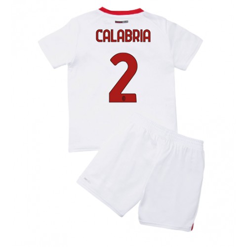 Fotbalové Dres AC Milan Davide Calabria #2 Dětské Venkovní 2022-23 Krátký Rukáv (+ trenýrky)